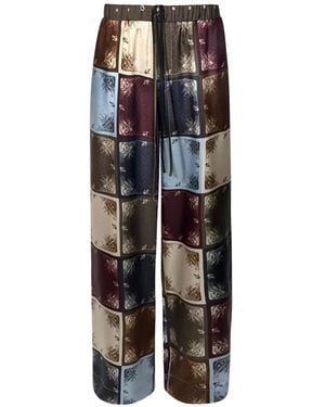Monse Double-Waistband Silk Pants - White