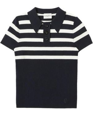 Claudie Pierlot Striped Polo Shirt - Blue