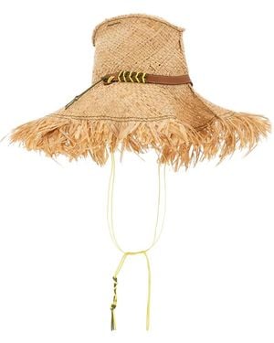CUBA LAB X Patrizia Fabri Fringed Sun Hat - White