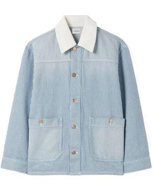 Claudie Pierlot Striped Denim Jacket - Blue