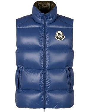 Moncler Logo-Patch Quilted Gilet - Blue