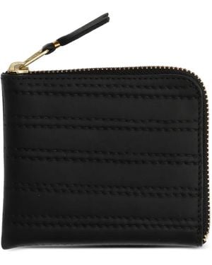 Comme des Garçons Stitched-Detail Zipped Wallet - Black
