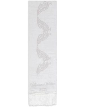 ALEXANDER DIGENOVA Tonal Fringed Scarf - White
