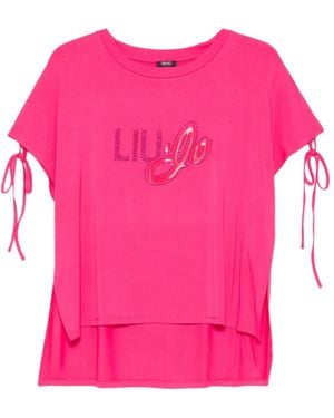 Liu Jo Tie-Sleeve T-Shirt - Pink