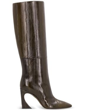 Fendi 95Mm Arco Leather Boots - White