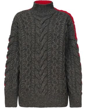 Stella McCartney Cable-Knit High-Neck Jumper - Grey