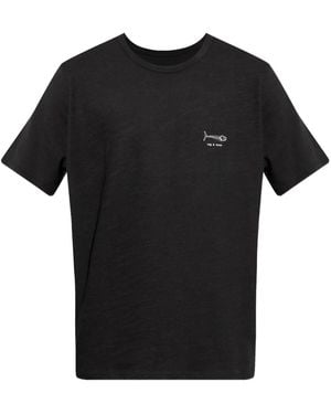 Rag & Bone Fish-Embroidered Cotton T-Shirt - Black