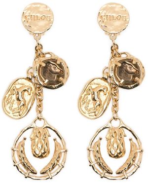 Chloé Medals Dangling Earrings - Metallic