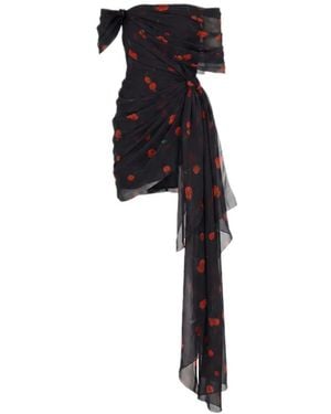 Monse Cherry-Print Mini Dress - Black