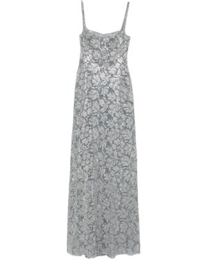 Ermanno Scervino Floral-Pattern Maxi Dress - Grey