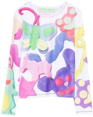 Chopova Lowena Abstract-Print T-Shirt - Pink