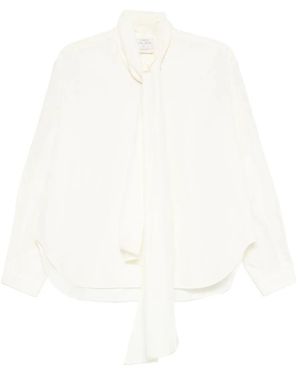 forte_forte Blouse With Bow Tie Detail - White