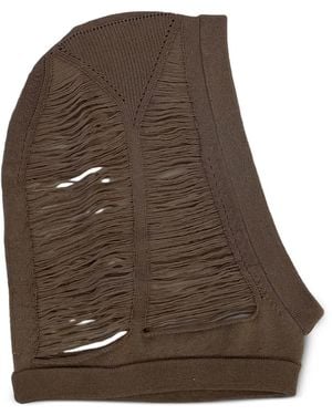 Rick Owens Cut-Out Knit Hat - Brown