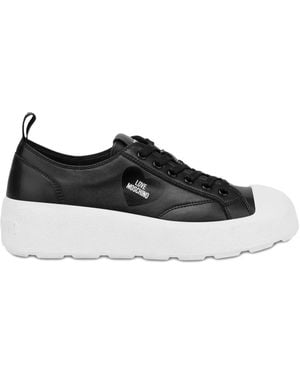 Love Moschino Sneakers Mit Schnürung - Schwarz