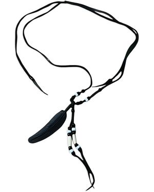 TAKAHIROMIYASHITA TheSoloist. Feather Beaded Necklace - Black