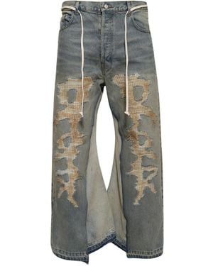RRR123 Weite Jeans im Layering-Look - Grau