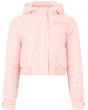 Moschino Hooded Zip-Fastening Cropped Jacket - Pink