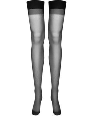 Maison Close Calcetines Largos Translúcidos - Negro