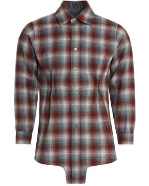 Maison Margiela Plaid Button-Up Shirt - Grey