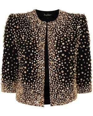 Jenny Packham Darlin Crystal-Embellished Cropped Jacket - Black