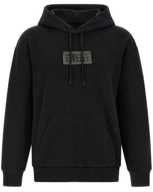 MM6 by Maison Margiela Logo-Patch Drawstring Hoodie - Blue