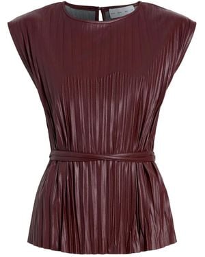 Proenza Schouler Lyra Pleated Belted Top - Purple
