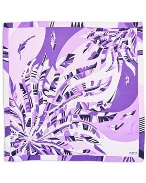 Lancel Printed Silk Square Scarf - Purple
