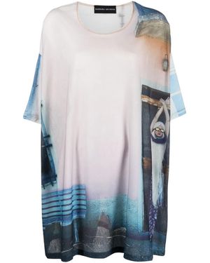 BARBARA BOLOGNA Photograph-Print Oversized T-Shirt - Blue