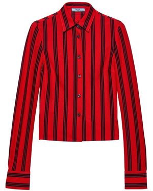 Prada ストライプ シャツ - レッド