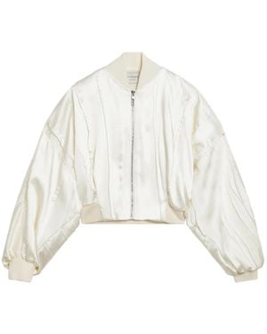 Sportmax Ribbed Bomber Jacket - White