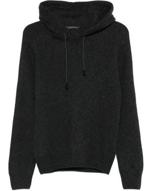 Tagliatore Hoodie Côtelé - Noir
