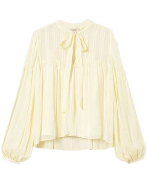 Twinset Stripe-Jacquard Blouse - Natural