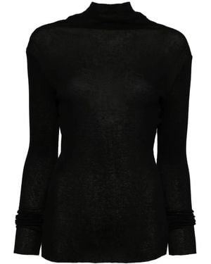 James Perse Turtleneck Ribbed Sweater - Black