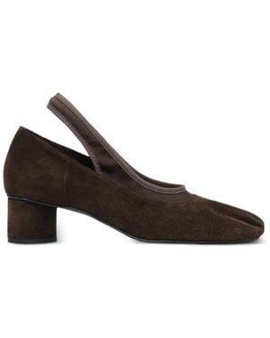 Bimba Y Lola Suede And Tricot Court Shoes - White