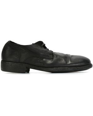 Guidi Distressed Leather Derby Shoes - Black