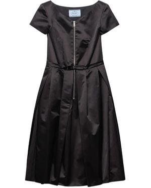 Prada Robe Duchesse En Soie - Noir