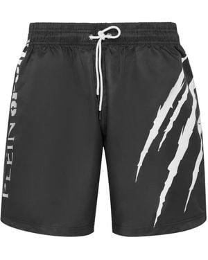 Philipp Plein Short De Bain À Logo - Black