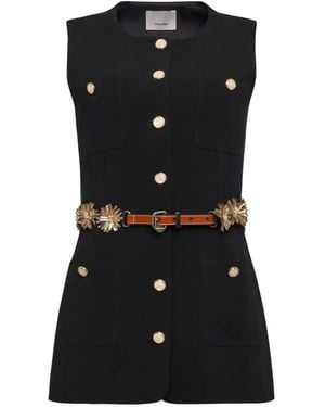 Cinq À Sept Sunflare Belted Vest - Black