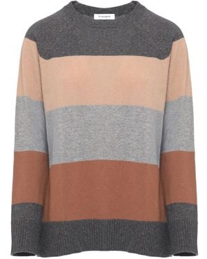 Kangra Striped Lurex-Detail Sweater - Gray
