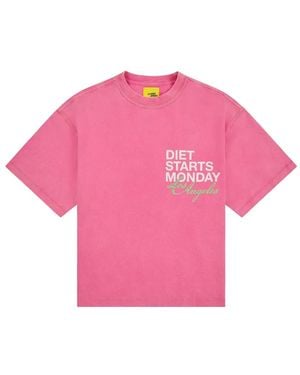 DIET STARTS MONDAY Dsmla Logo-Print Cotton T-Shirt - Pink