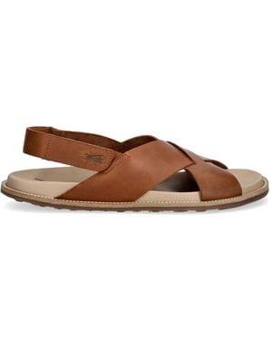 Fly London Crossover-Strap Slingback Sandals - Brown