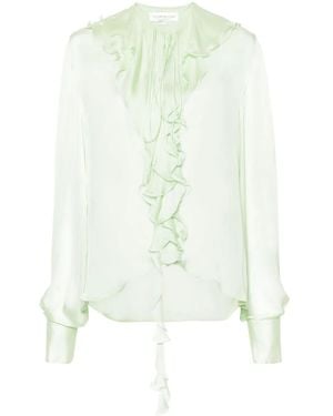 Victoria Beckham Camicia Romantic Semi Trasparente - Verde