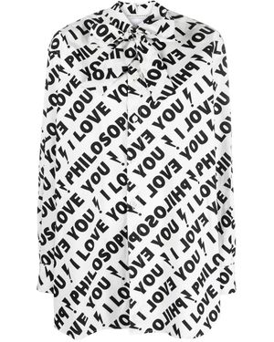Philosophy Di Lorenzo Serafini I Love You Philosophy Longline Shirt - White