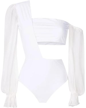 Amir Slama One-Shoulder Bodysuit - White