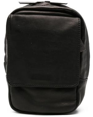 Yohji Yamamoto Scratch Leather Messenger Bag - Black