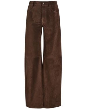 ARMARIUM Pantalones Anchos Luke De Ante - Marrón