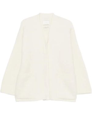 Lauren Manoogian V-Neck Patch-Pocket Cardigan - White