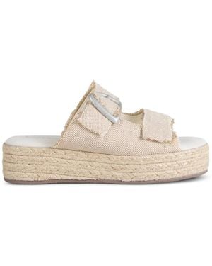 EMU Ayers Frayed Buckle-Fastening Sandals - White