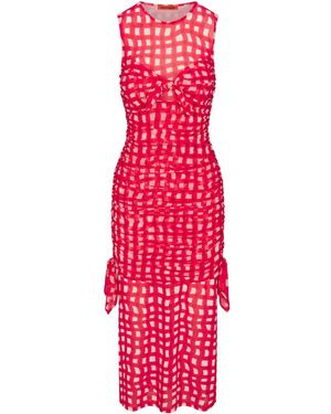 Simon Miller Sonora Mesh Midi Dress - Red