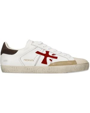 Premiata Logo Patch Sneakers - White